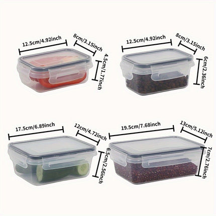 8 Piece Clear Food Storage With Airtight Lids Microwave Safe