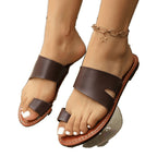 Women's Round Toe Lightweight Large Size Flat Bottom Slippers