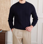 Cotton Round Neck Long Sleeves Bottoming Sweater