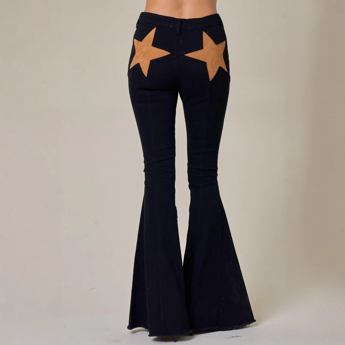 High Quality Sexy Women's Stitching Five-pointed Star Stretch Jeans