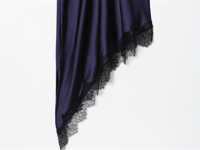 Women's Fashionable Casual Lace Asymmetric Dress