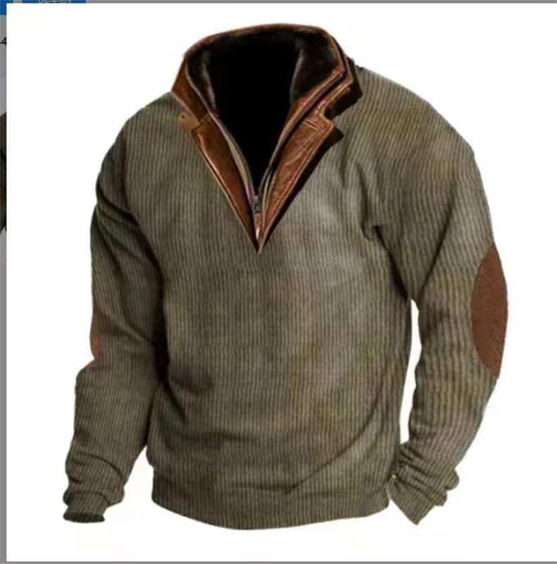 Warm And Loose Outdoor Breathable Stand Collar Men's Sweater