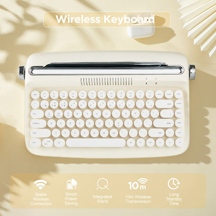 YUNZII B303 Ivory Butter Wireless Typewriter Keyboard Stand