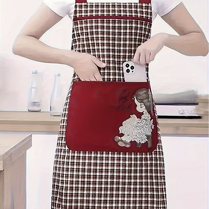 Fashionable Kitchen Apron Breathable Fabric Korean Style