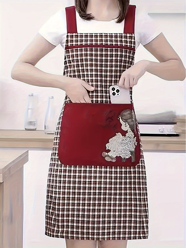 Fashionable Kitchen Apron Breathable Fabric Korean Style