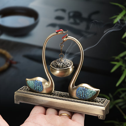 Lasody Swan Lake Metal Incense Burner Dual Use Unscented