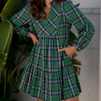 Women's Leisure Pullover Printed Plaid Dress
