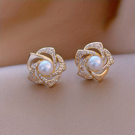 French Style Imitation Pearl Earrings Set 5 Pairs Vintage