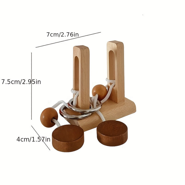 Kongming Lock 6 Piece Wooden Topology Puzzle Brain Teasers