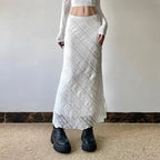 French Elegant Lace Jacquard Twill Skirt