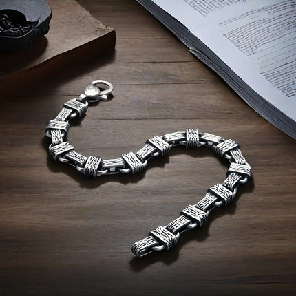Elegant 925 Silver Minimalist Mens Bracelet With Twist Clasp