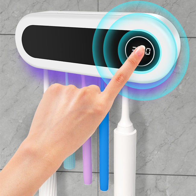 Wall Mounted Toothbrush Holder Smart Toothbrush UV Sterilizer Holder Toothpaste Dispenser Squeezer For Bathroom Accessories Main Image