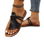 Women's Solid Color Woven Simple Daily Beach Slippers