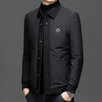 Padded Coat Lapel Round Hem Jacket