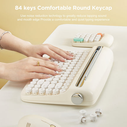 YUNZII B303 Ivory Butter Wireless Typewriter Keyboard Stand