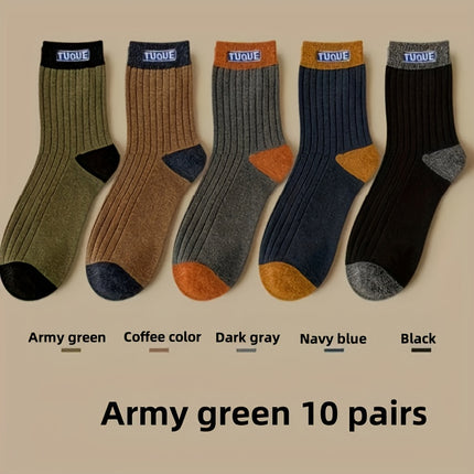 10 Pairs Men Women Mid Calf Socks All Season Breathable