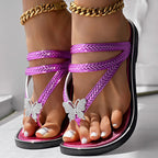 Floral Pattern Flip-Flops Comfortable Casual Summer Beach Slippers - Anklet Not Included