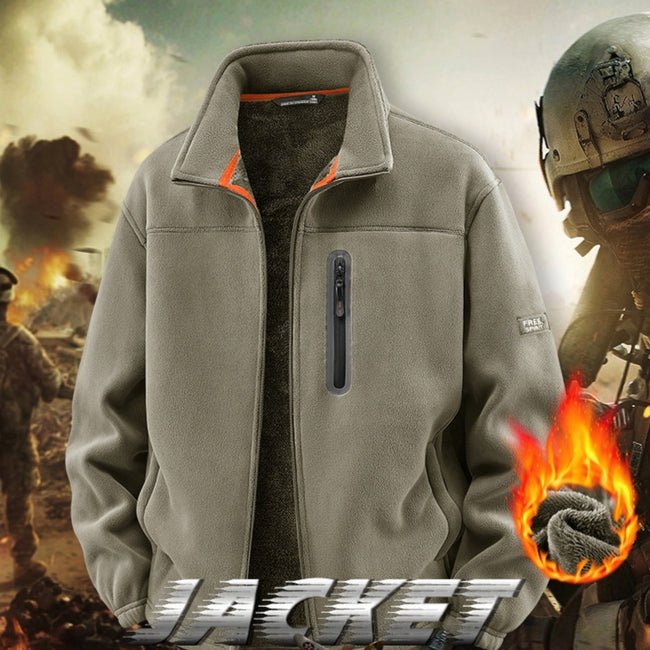 Fleece Sweater Men's Outdoor Casual Stand Collar Warm Jacket Hover Image