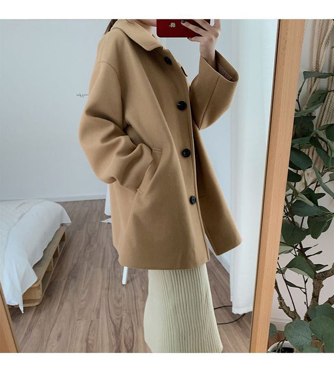 Women's Overcoat Korean-style Loose Mid-length Small Main Image