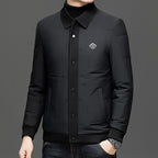 Padded Coat Lapel Round Hem Jacket