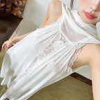 New Women's Sexy Halter Lace Stitching Dress