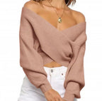 British Style Loose Long Sleeve Polyester Knitted Sweater Striped