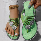 Floral Pattern Flip Flops Comfortable Casual Summer Beach Slippers