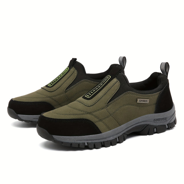 Men Slip On Hiking Shoes Cushioned Sole Breathable Upper