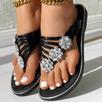 Floral Pattern Flip Flops Comfortable Casual Summer Beach Slippers