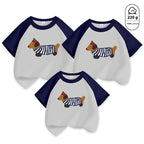 Dog Western Style Mother-daughter Matching Outfit Cotton Short Sleeve Contrast Color Korean Style