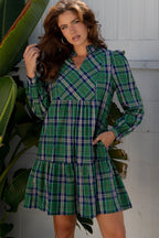 Women's Leisure Pullover Printed Plaid Dress