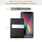 1Pc Unisex PU Leather Wallet For Women Blocking Slim Credit Card Holder With Money Clip