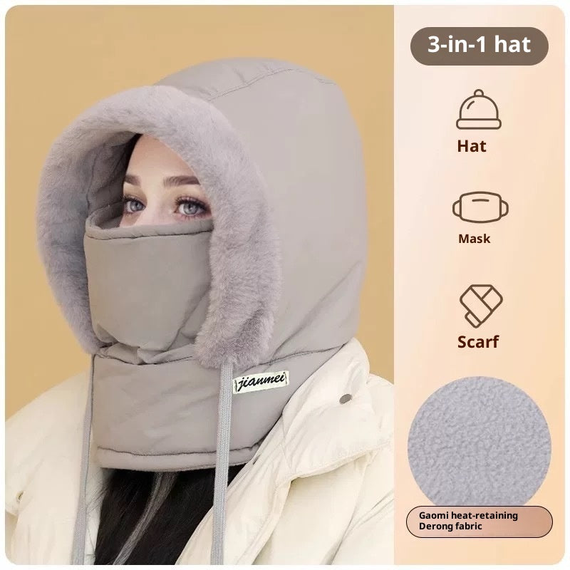 Cold-proof Ushanka Thick Mask Integrated Wind-proof Cap