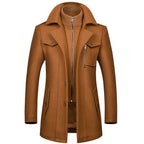 Men's Woolen Coat Fashion Double Collar Cold-resistant