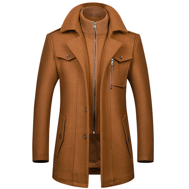 Men's Woolen Coat Fashion Double Collar Cold-resistant Main Image