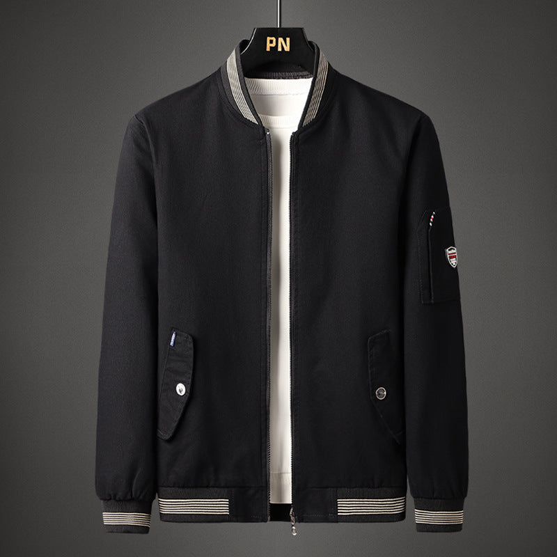 Men's Baseball Collar Casual Jacket Spring And Autumn Coat Men