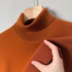 Non-scratchy Thermal Turtleneck Woolen Sweater Men's Thickened Solid Color Minimalist Long Sleeve