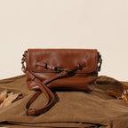 Leather Solid Color Large Capacity Shoulder Crossbody Bag