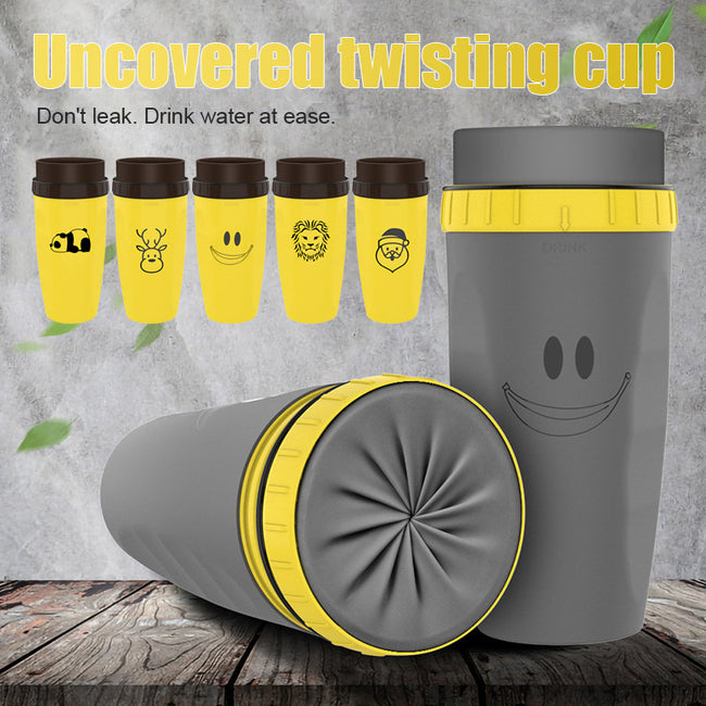 No Cover Twist Cup Travel Portable Cup Double Insulation Tumbler Straw Sippy Water Bottles Portable For Children Adults Hover Image