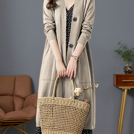 Elegant Women's Knit Cardigan 2024 Spring Autumn Loose Fit