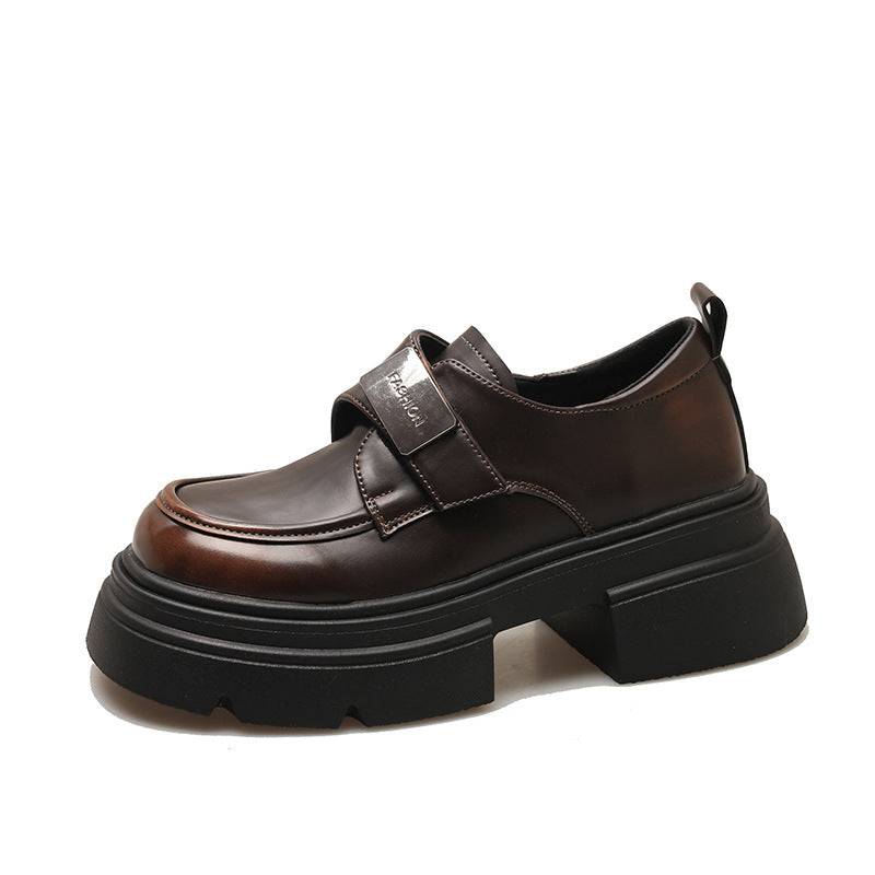 Fashion Metal Buckle Small Leather Shoes