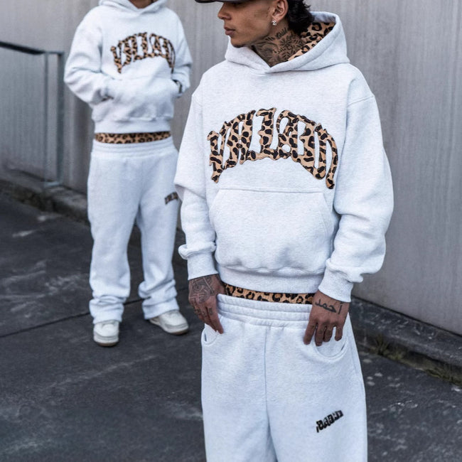 Leopard Print Letter Embroidery Street Casual Trousers Men And Women All-match Hoodie Hover Image