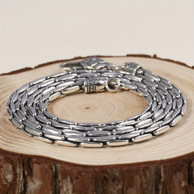 2025 Snake Bone Bamboo Chain Men's Necklace S925 Silver
