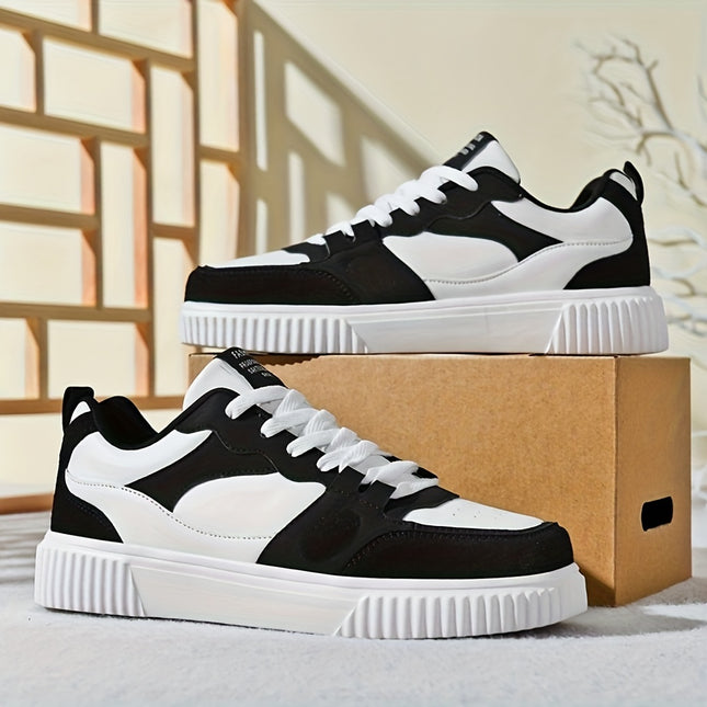 Mens Trendy Street Style Colour Block Skate Shoes Non Slip