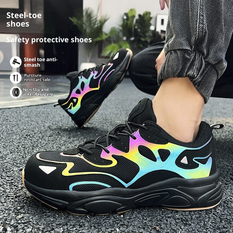 Steel Head Non-slip Soft Bottom Four Seasons Breathable Mesh Shoes