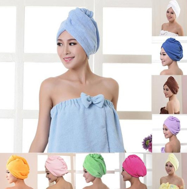 Women's Hair Dryer Cap, Absorbent Dry Hair Towel Hover Image