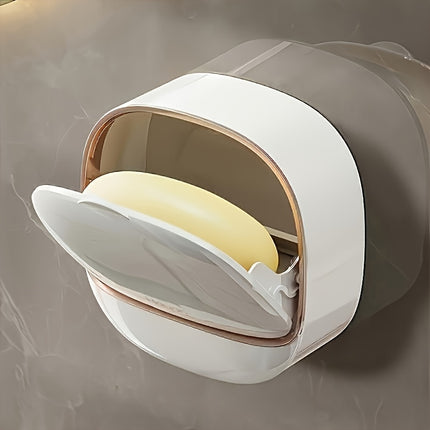 Easy Install Wall Mounted Soap Dish With Lid No Drilling