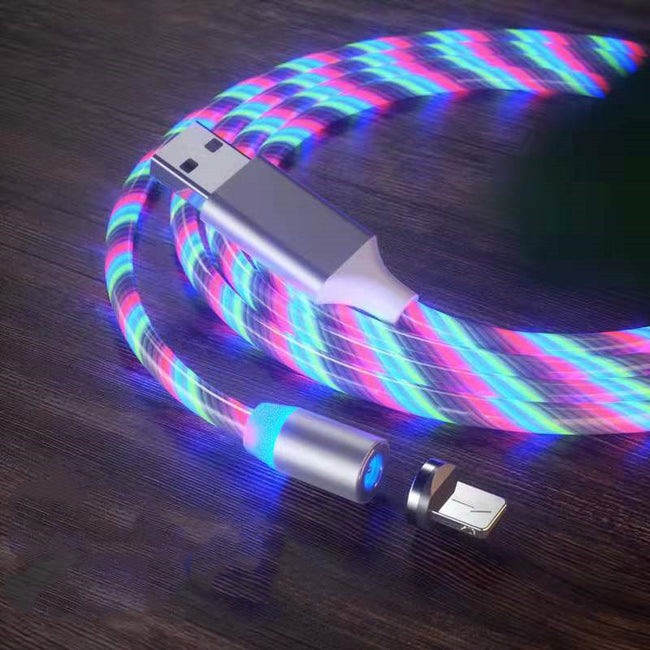 Magnetic Charging Cable Streamer Fast Charging Cable Lighting Micro USB Cable LED Magnet Charger Type-C Cable Main Image