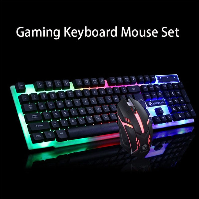 GTX300 Gaming CF LOL Gaming Keyboard Mouse Glowing Set Hover Image