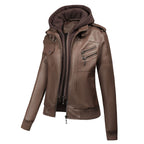 Large Size Women's Artificial Leather Women's Motorcycle Jacket American Style